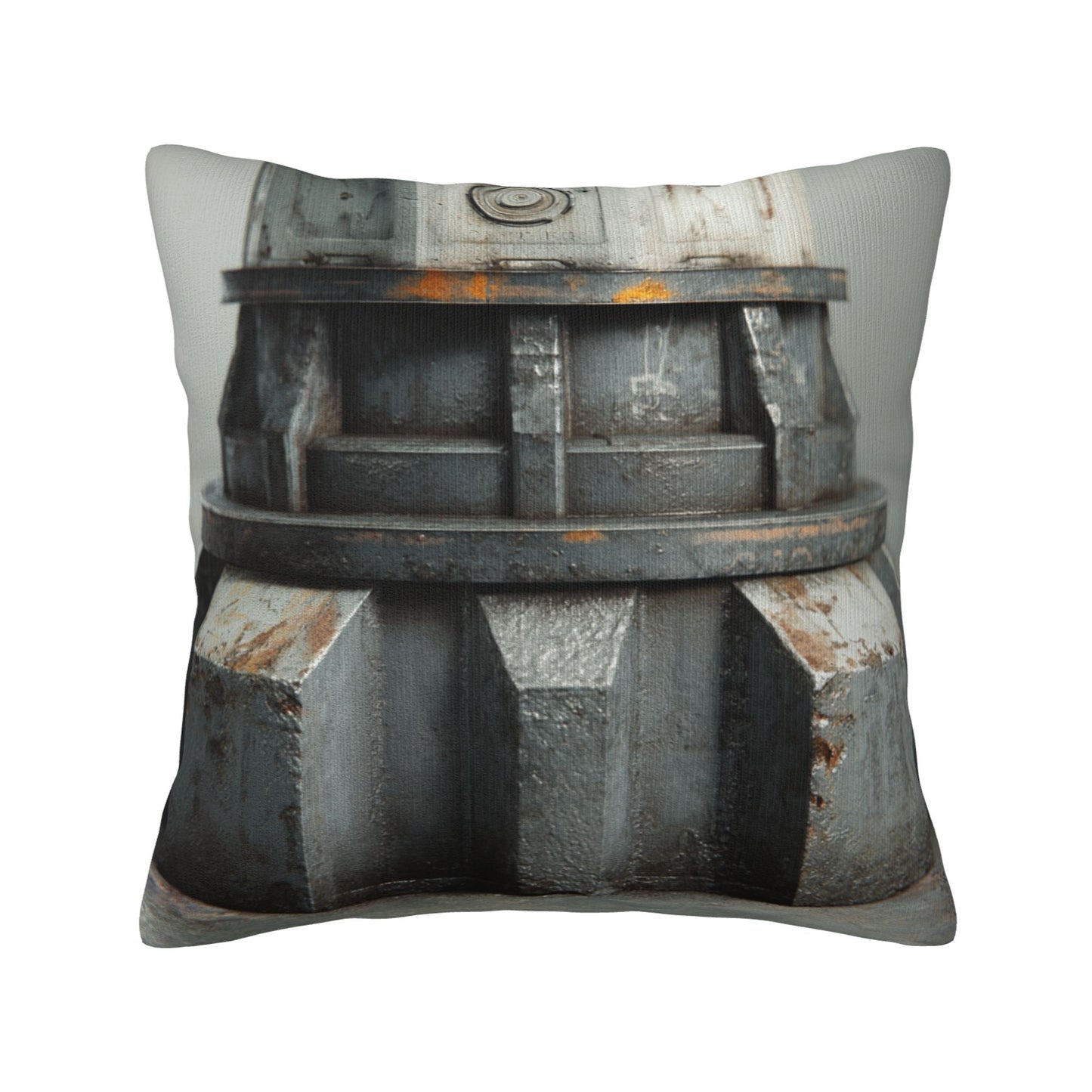 18"x18" Industrial Gear Texture Pillow Cover – Post-Apocalyptic Machine Design Throw Cushion for Modern Interiors