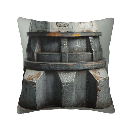 18"x18" Industrial Gear Texture Pillow Cover – Post-Apocalyptic Machine Design Throw Cushion for Modern Interiors