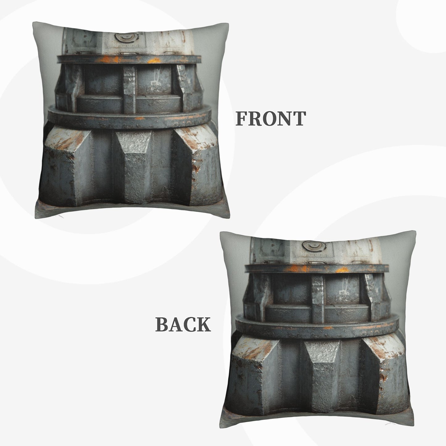 18"x18" Industrial Gear Texture Pillow Cover – Post-Apocalyptic Machine Design Throw Cushion for Modern Interiors