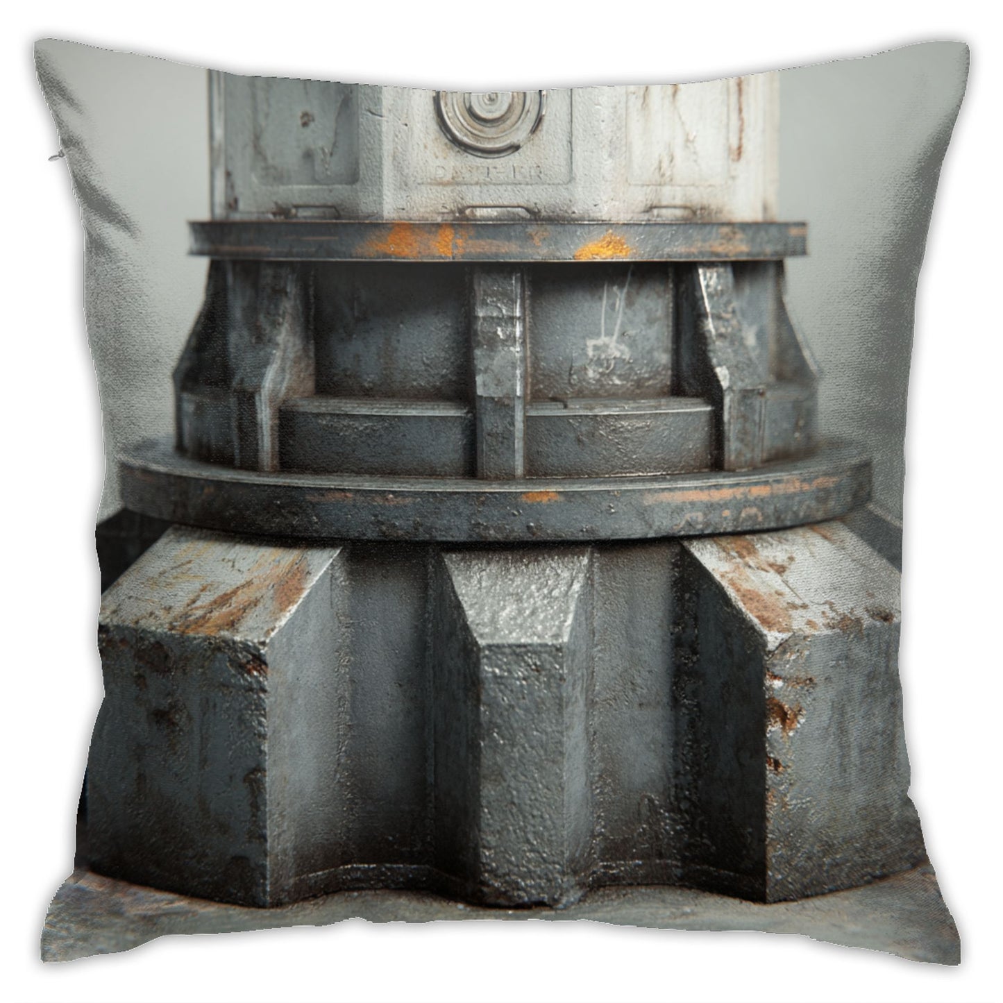 18"x18" Industrial Gear Texture Pillow Cover – Post-Apocalyptic Machine Design Throw Cushion for Modern Interiors