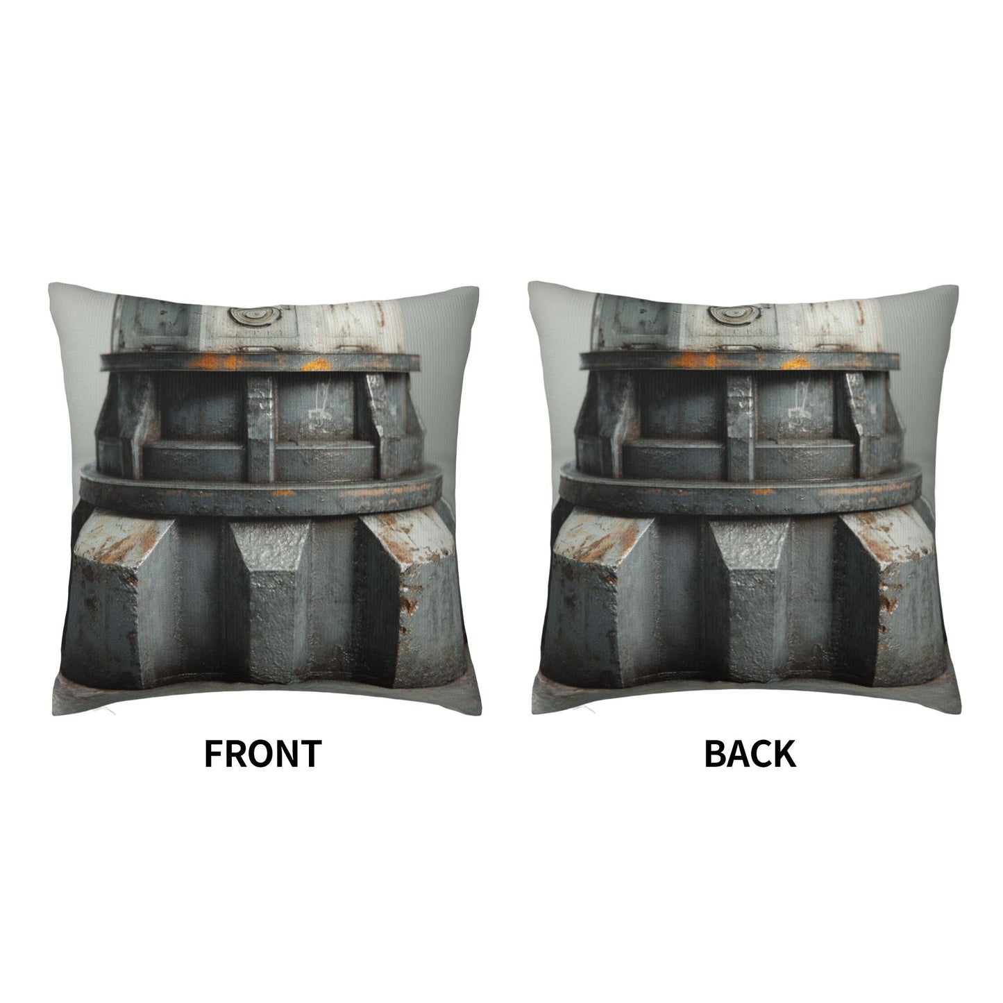 18"x18" Industrial Gear Texture Pillow Cover – Post-Apocalyptic Machine Design Throw Cushion for Modern Interiors