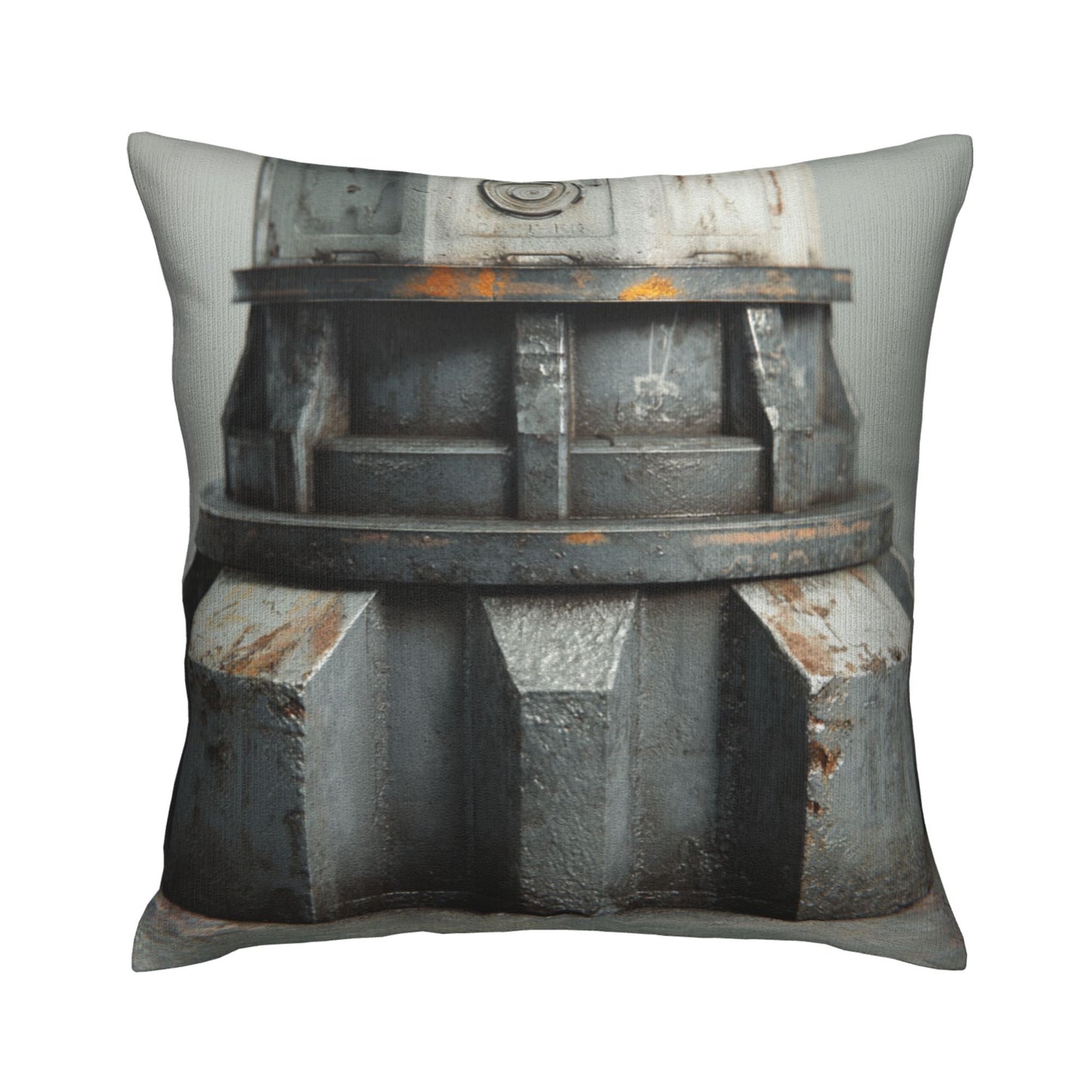 18"x18" Industrial Gear Texture Pillow Cover – Post-Apocalyptic Machine Design Throw Cushion for Modern Interiors