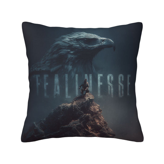 18"x18" Fearless Eagle Totem Pillow Cover – Motivational Climber Illustration Cushion for Inspirational Spaces