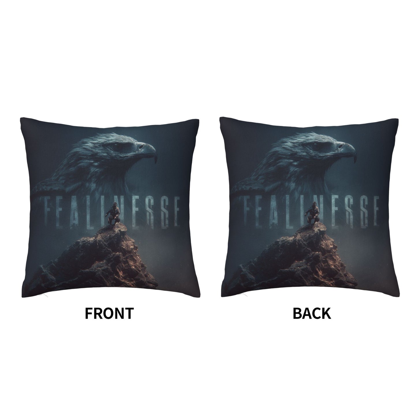 18"x18" Fearless Eagle Totem Pillow Cover – Motivational Climber Illustration Cushion for Inspirational Spaces