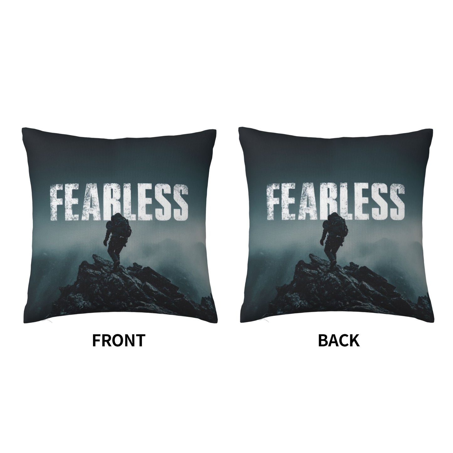 18"x18" Fearless Climber Motivational Pillow Cover – Bold Adventure Theme Cushion for Gym, Studio, or Home