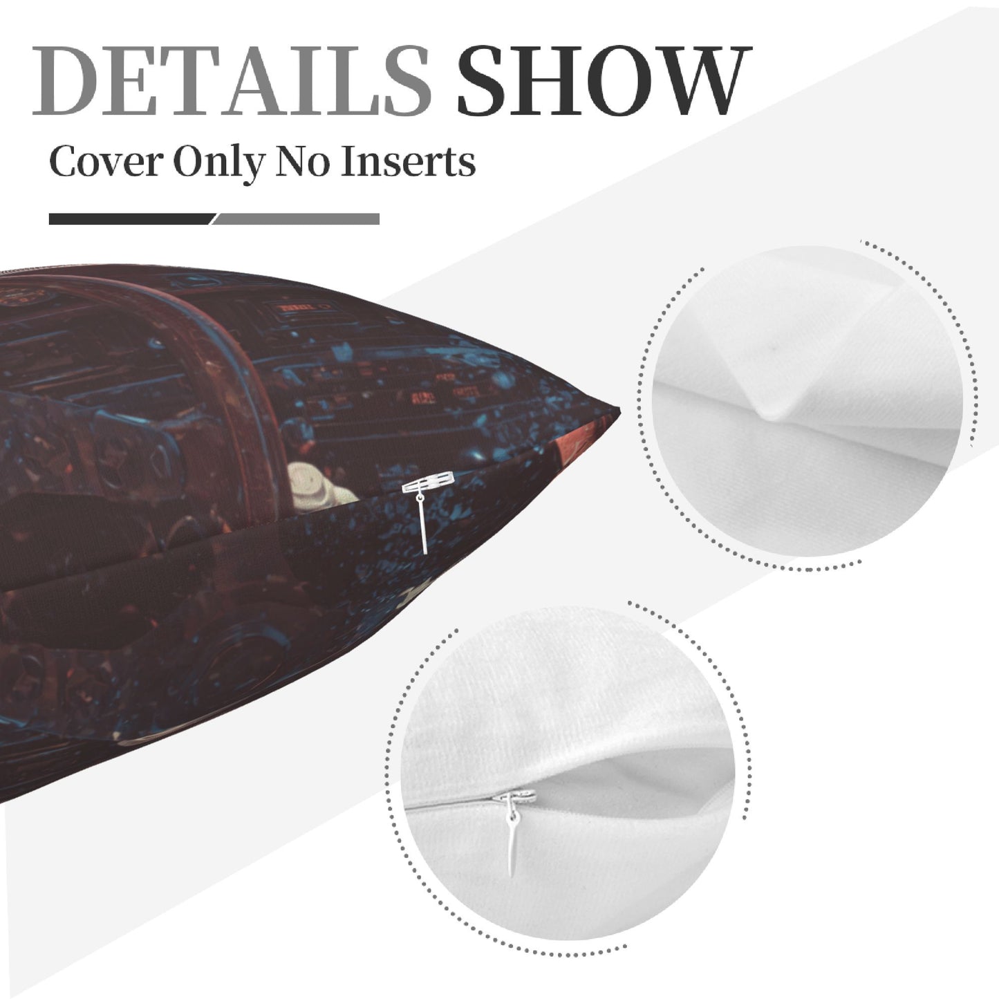 18"x18" Interstellar Cockpit Pillow Cover – Sci-Fi Driving View Fantasy Cushion for Futuristic Interiors