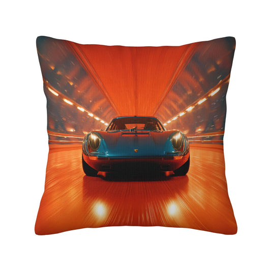 18"x18" Racing Car Tunnel Throw Pillow Cover – Speed Theme Decorative Cushion Case for Couch, Bedroom, or Car Seat
