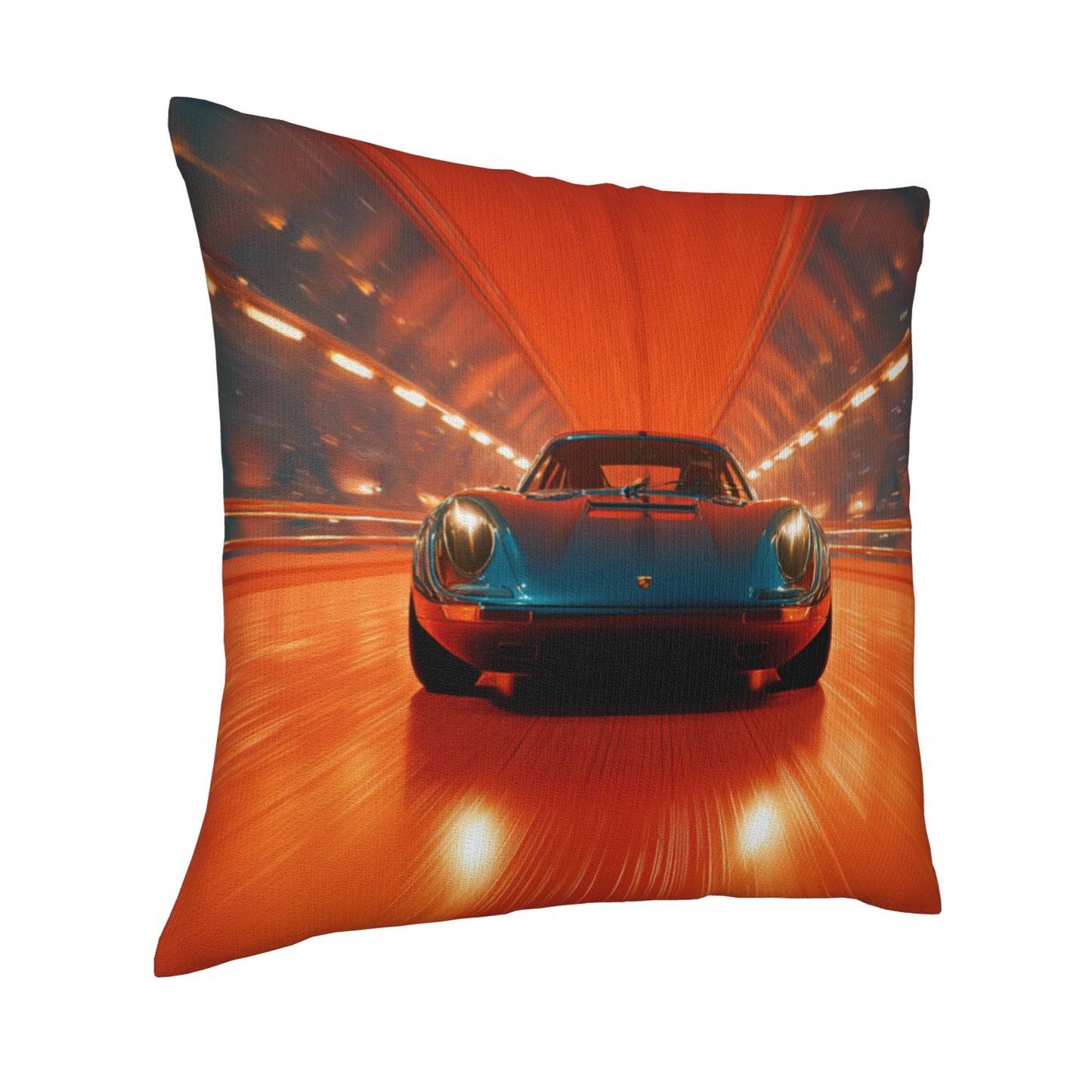 18"x18" Racing Car Tunnel Throw Pillow Cover – Speed Theme Decorative Cushion Case for Couch, Bedroom, or Car Seat