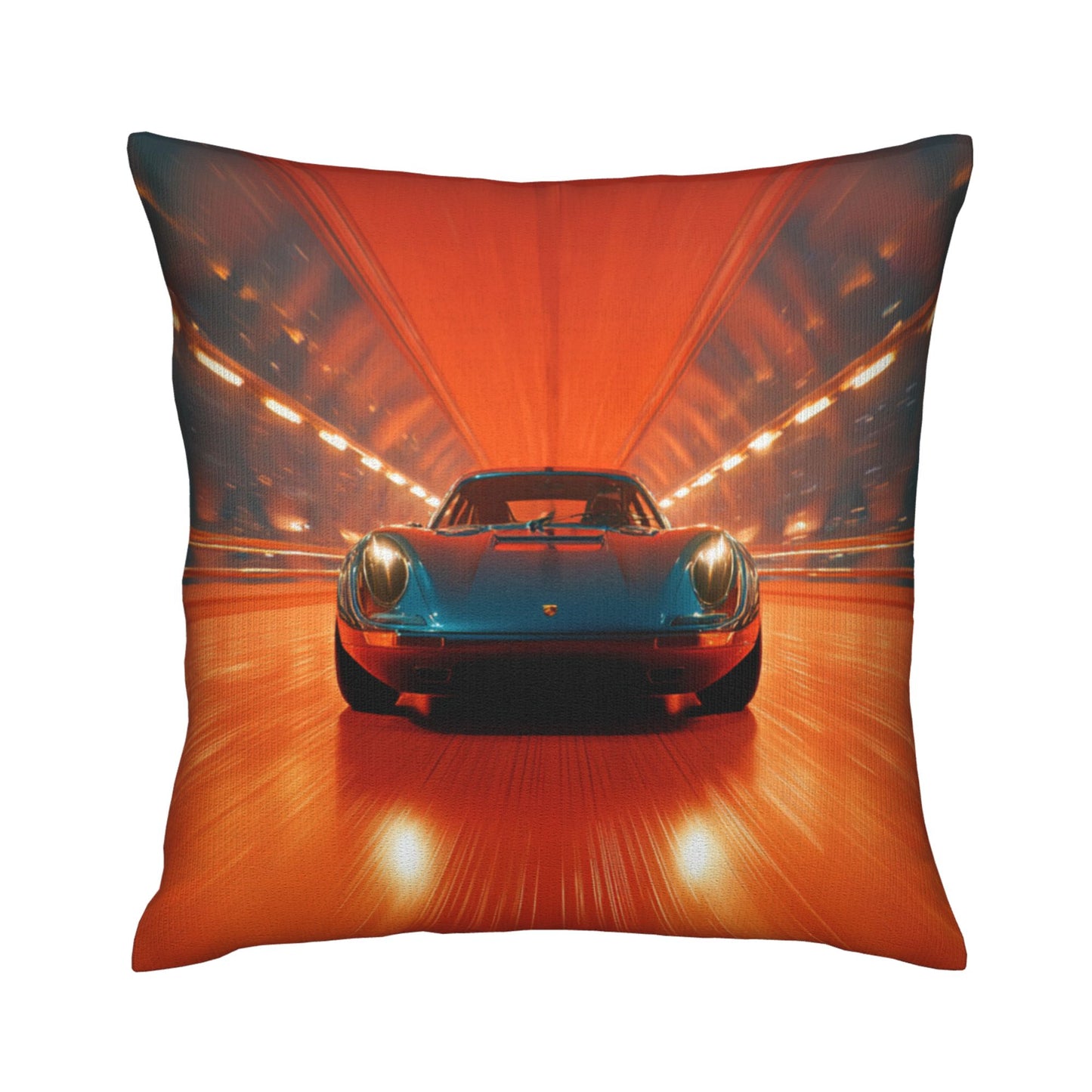 18"x18" Racing Car Tunnel Throw Pillow Cover – Speed Theme Decorative Cushion Case for Couch, Bedroom, or Car Seat