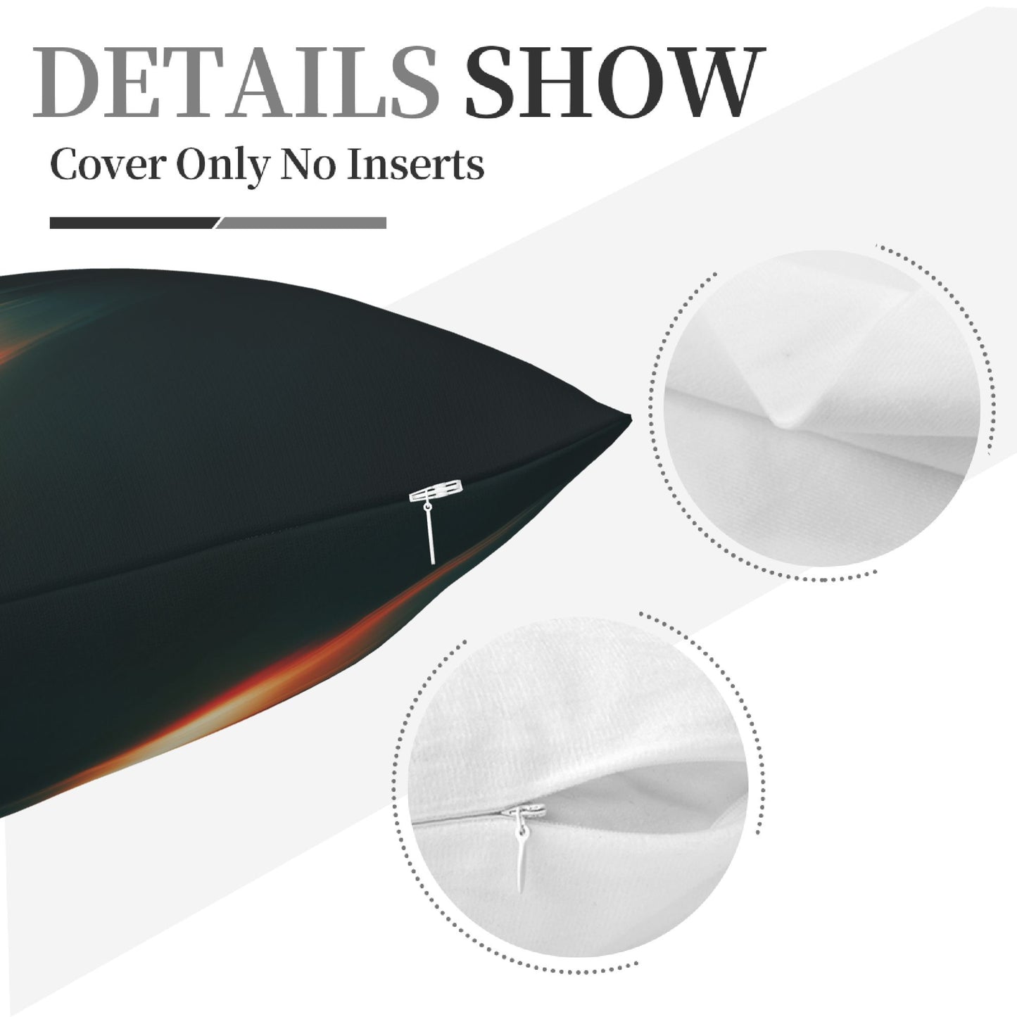 18"x18" Speeding Black Car Tunnel Pillow Cover – High-Speed Night Racing Decorative Throw Pillowcase