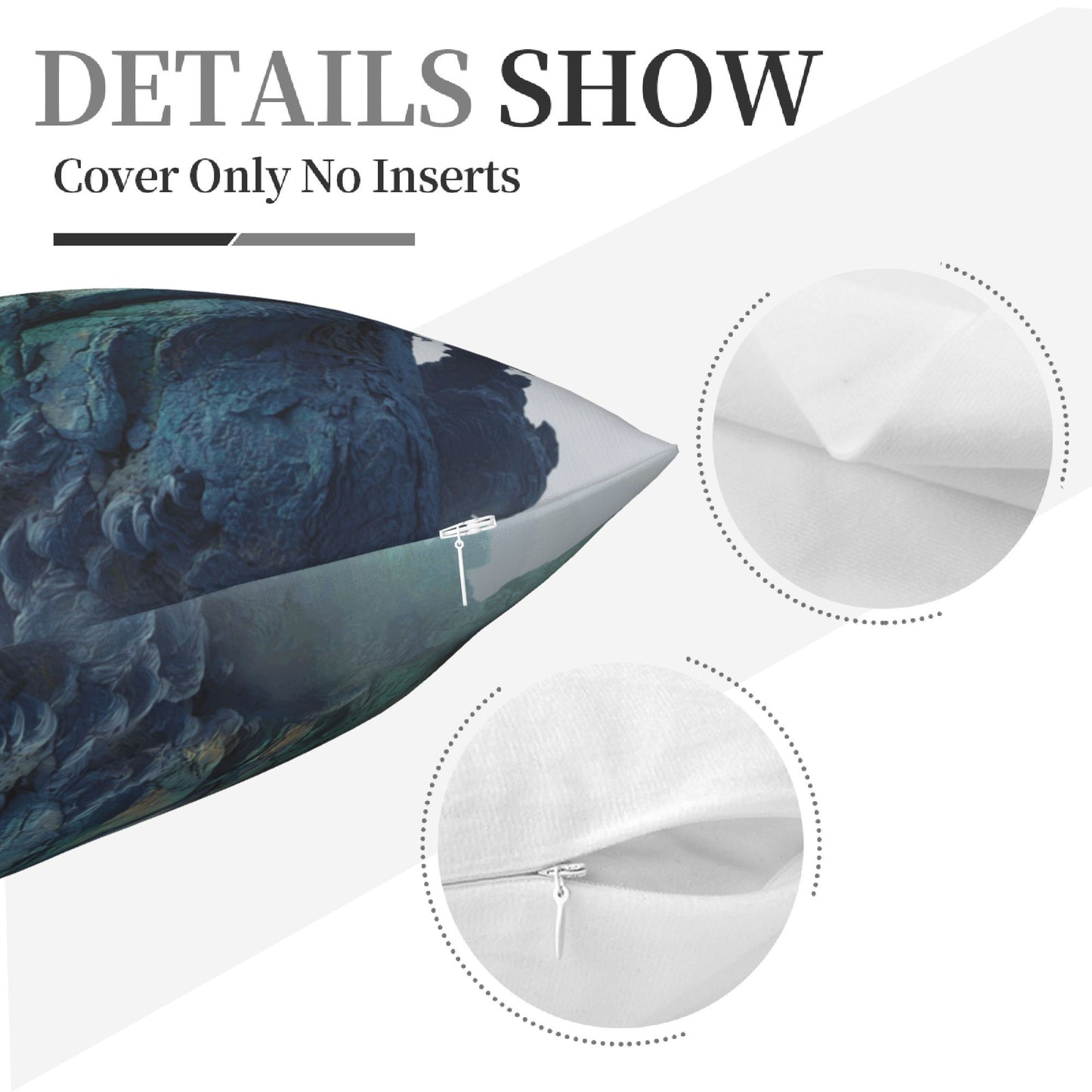 18"x18" Abstract Rock Texture Face Pillow Cover – Artistic Carved Stone Style Decorative Cushion Case